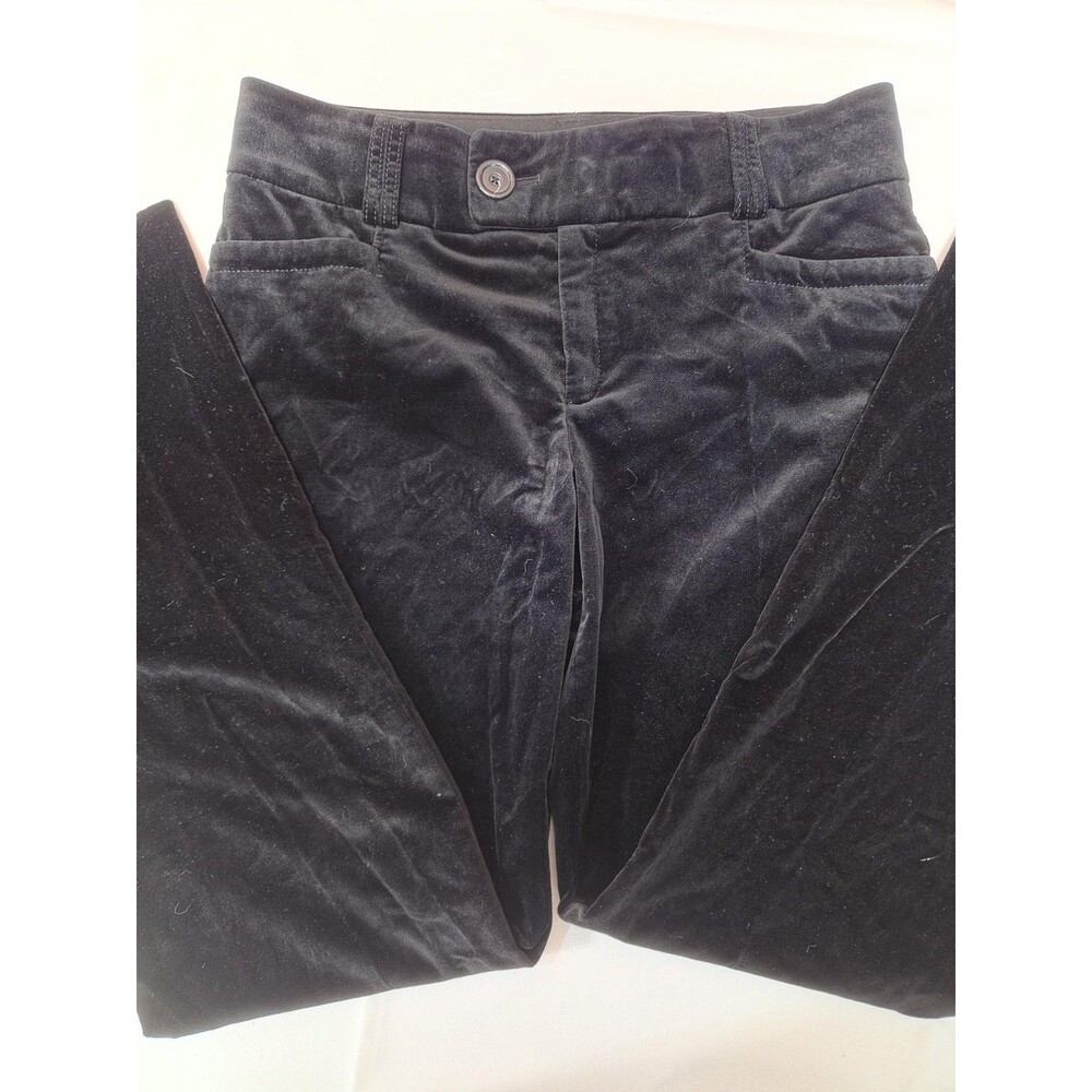 Banana Republic Pants Womens 12 Black Velvet Martin Fit Stretch Dress Workwear